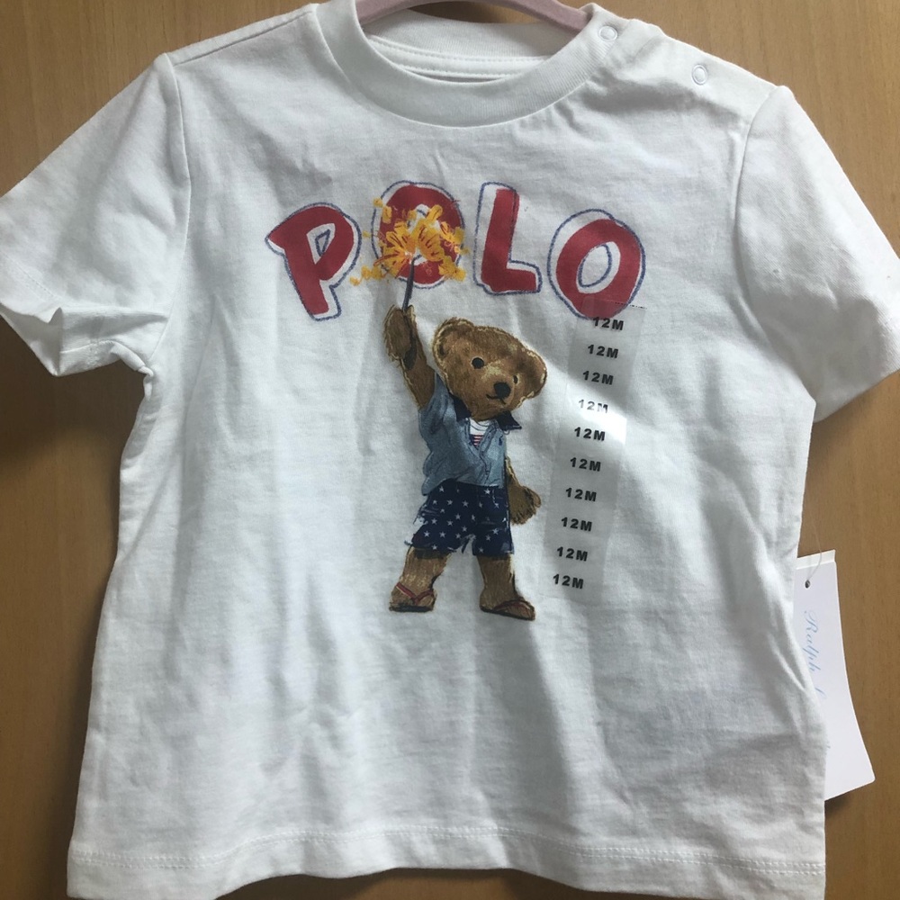 NWT 12 Month Polo Bear Firework T-shirt